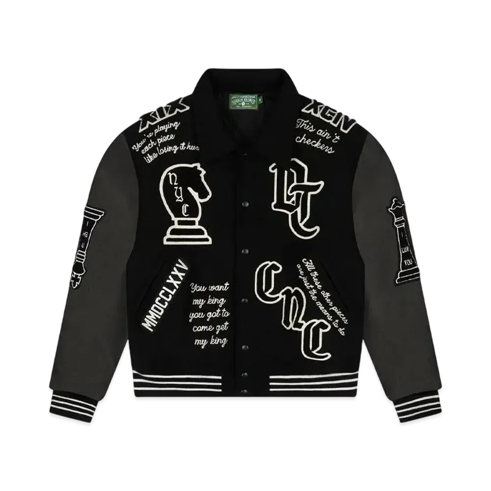 DENIM TEARS Grandmaster Varsity Jacket "Black"