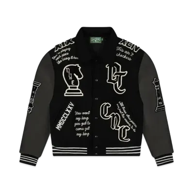 DENIM TEARS Grandmaster Varsity Jacket "Black"