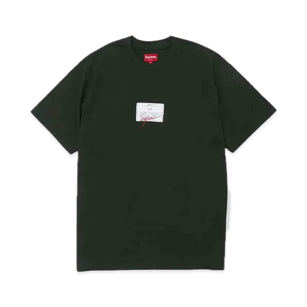 Supreme Signature Label S/S Top "Olive"
