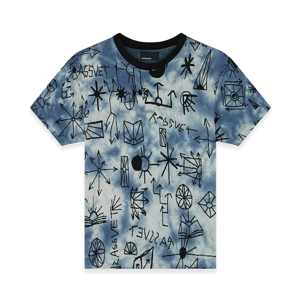 RASSVET Jacquard Scribble Tee "Tie Dye"