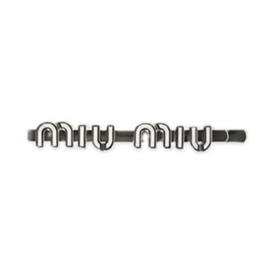 MIU MIU Enamel Metal Hair Clip "White"