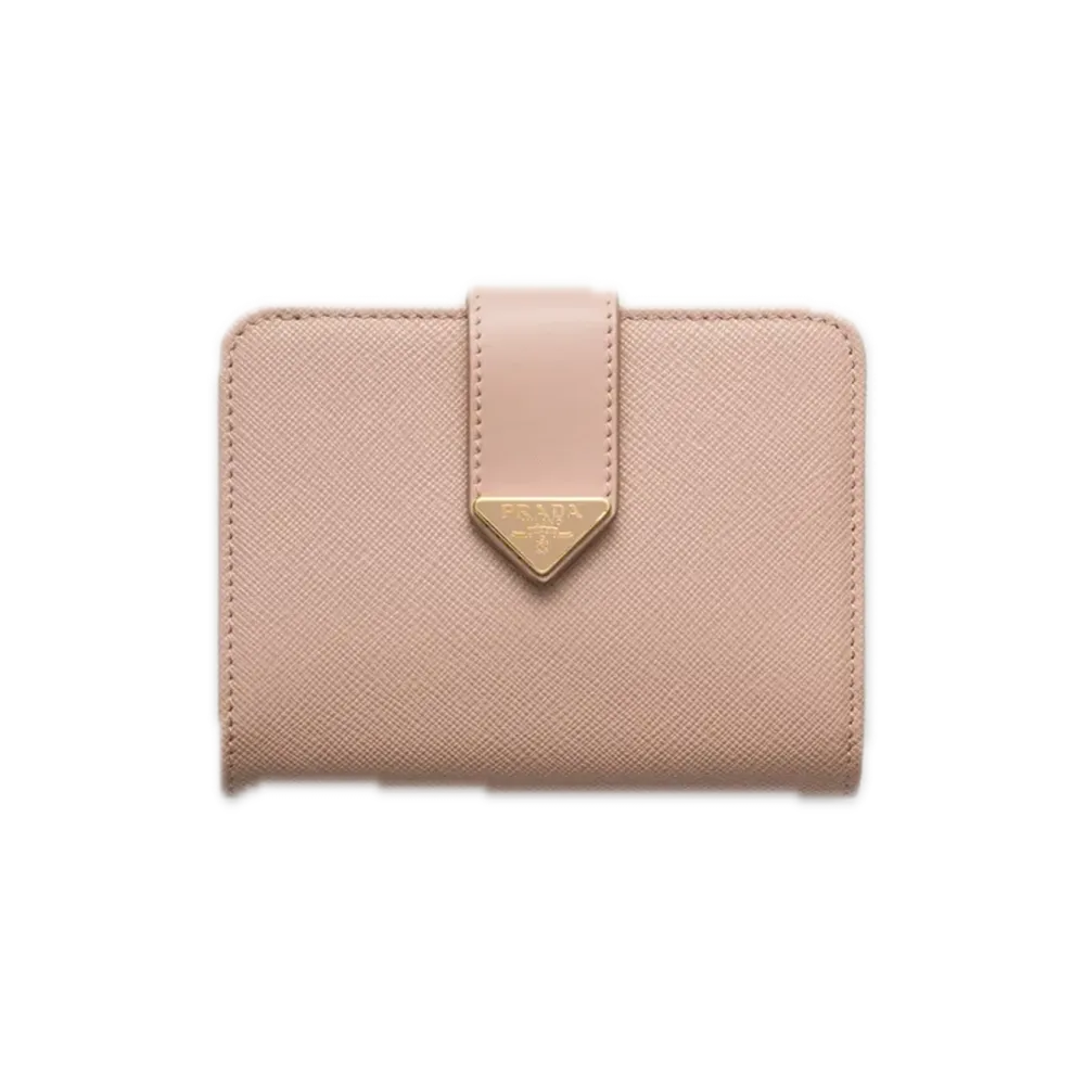 PRADA Saffiano Tab Wallet "Pink Beige"