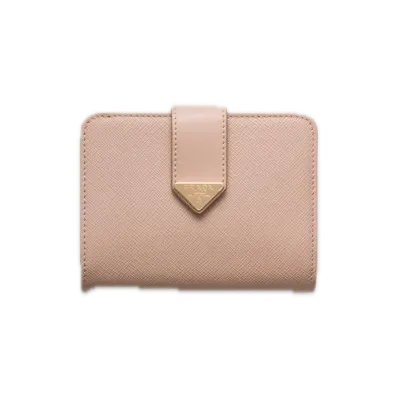 PRADA Saffiano Tab Wallet "Pink Beige"