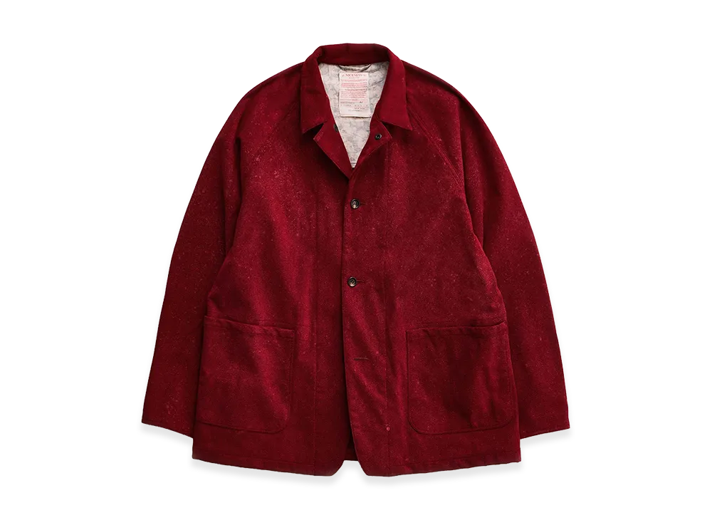 NICENESS Lennox Bleached Faux Suede Raglan Coverall "Red"