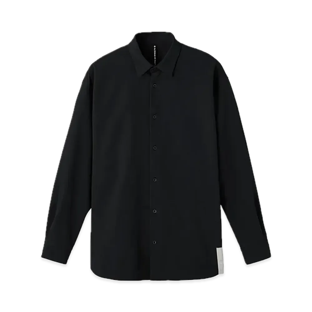 DESCENTE ALLTERRAIN Storm Fleece Long Sleeve Regular Collar Shirt "Graphite Navy"