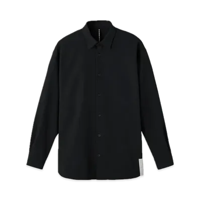 DESCENTE ALLTERRAIN Storm Fleece Long Sleeve Regular Collar Shirt "Graphite Navy"
