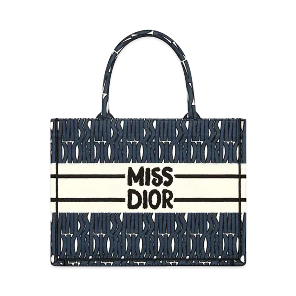 Dior Medium Dior Book Tote Miss Dior Allover Embroidery (36 x 27.5 x 16.5 cm) Japan Exclusive "Blue"