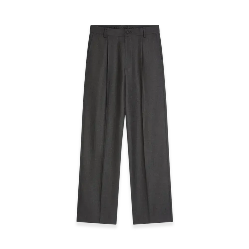 DRIES VAN NOTEN Straight Wool Pants "Dark grey"