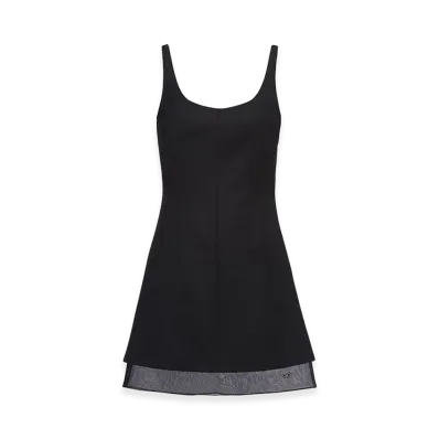 PRADA Women's Crinoline Wool Dress "Black"