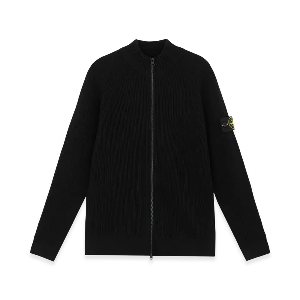 Stone Island 519C2 Full Rib RWS Wool Cardigan with Full Zipper - 24FW "Black"