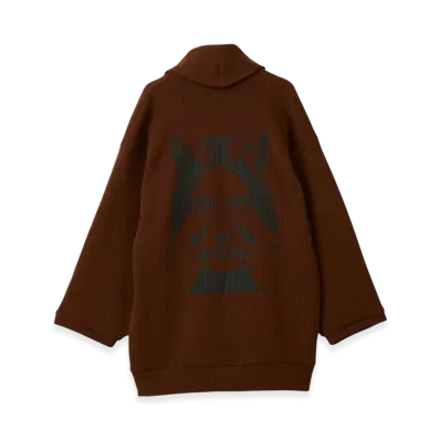 HYSTERIC GLAMOUR See No Evil Oversized Cardigan "Brown"