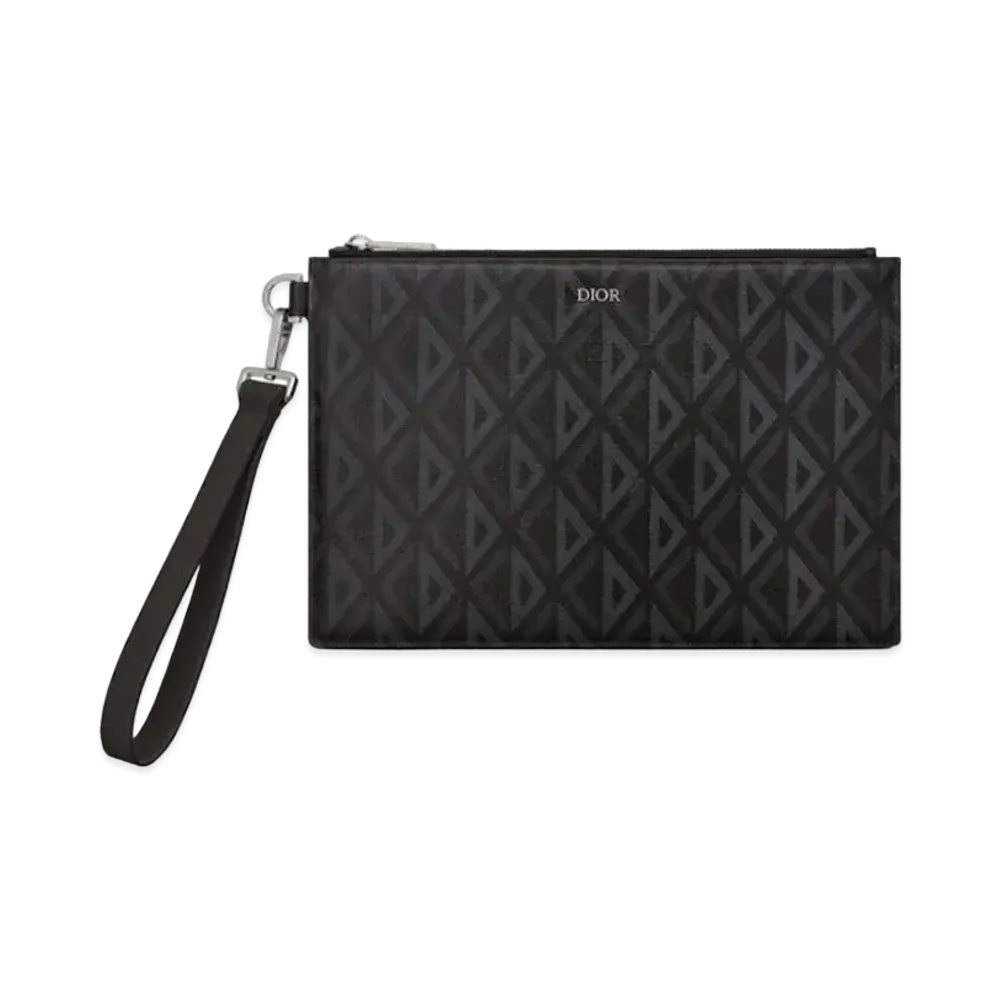 Dior A5 POUCH CD Diamond Canvas "Black"
