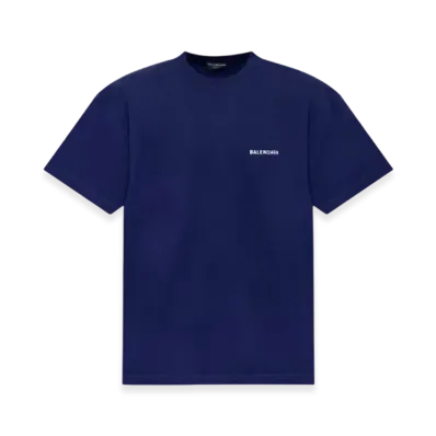 BALENCIAGA Logo T-Shirt Medium Fit "Marine Blue"