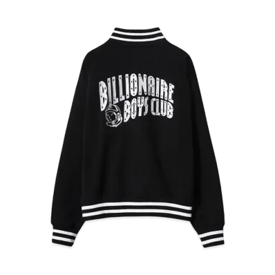 BILLIONAIRE BOYS CLUB EMBROIDERED LOGO SWEAT VARSITY JACKET "BLACK"