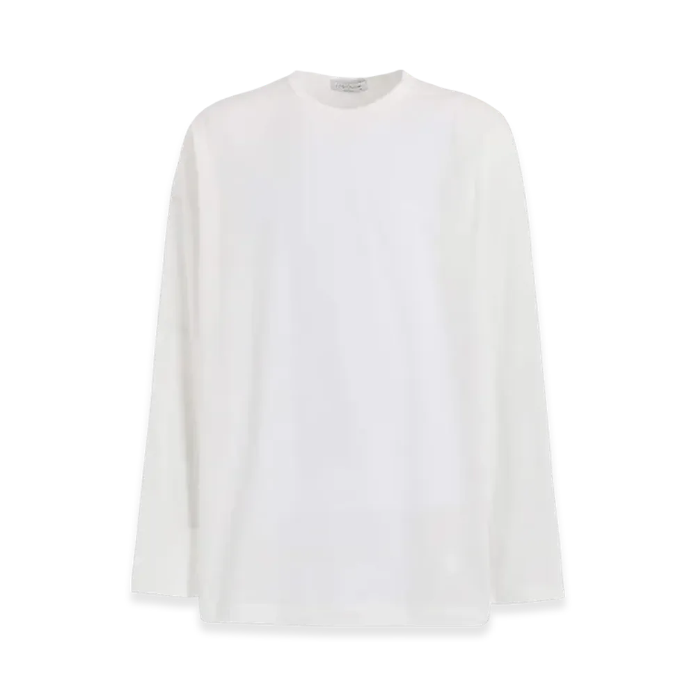 Yohji Yamamoto POUR HOMME Ultima Jersey Round Neck Long Sleeve "White"
