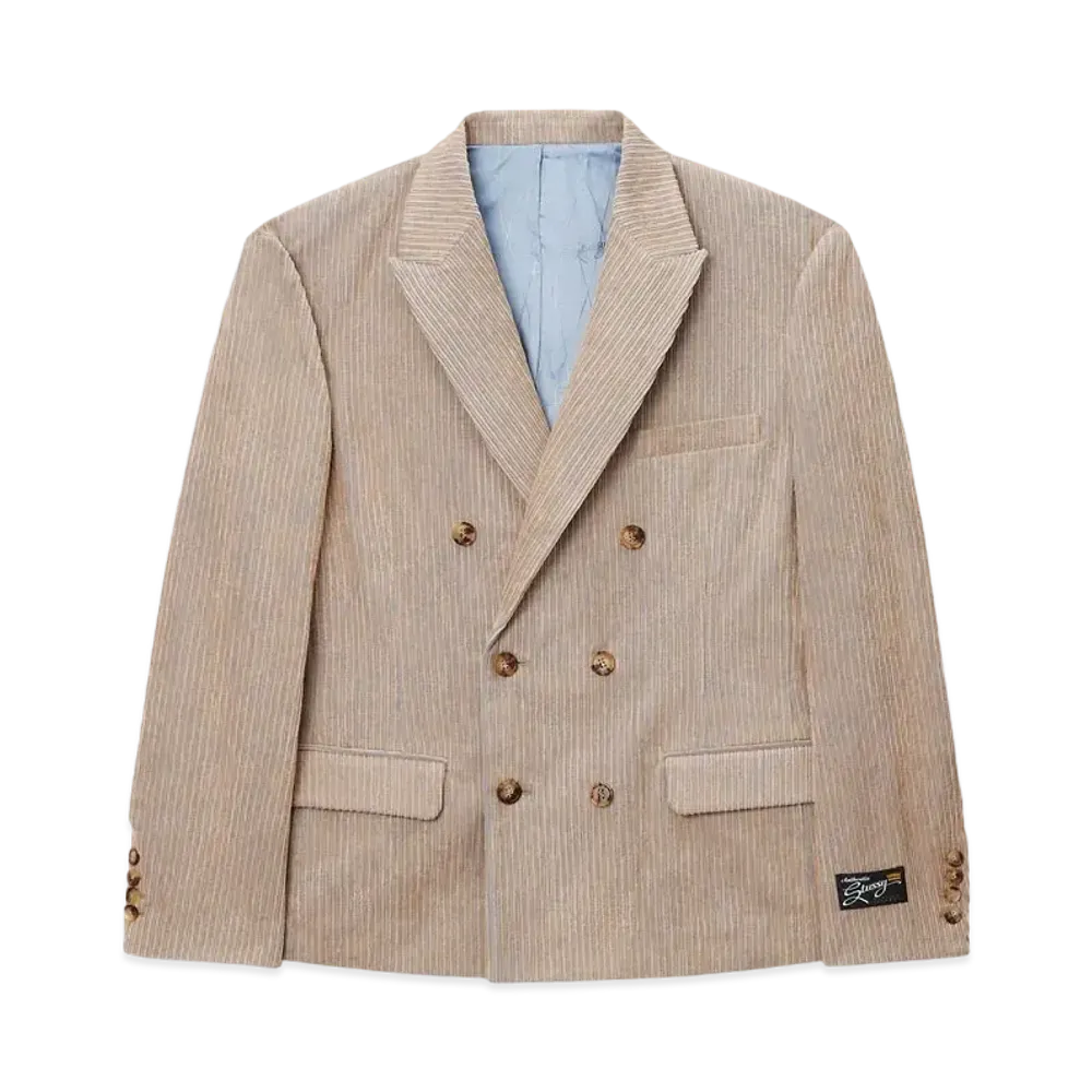 Stussy Mix Wale Corduroy Double-Breasted Blazer "Sand"