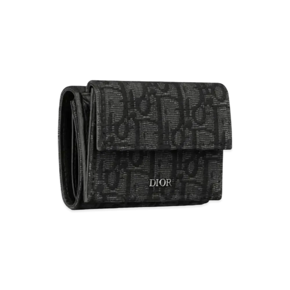 Dior Three Folded Wallet Dior Oblique Jacquard "Black"