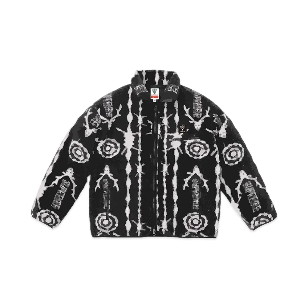 Supreme x SOUTH2 WEST8 Fleece Jacket "Black/White"