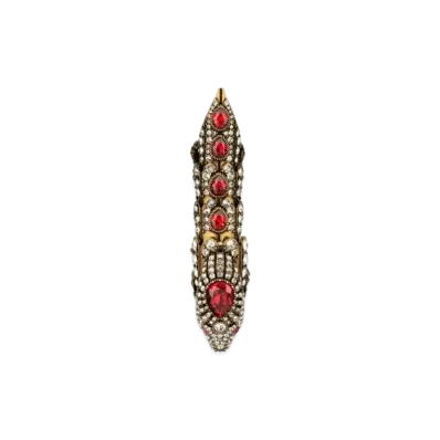 GUCCI Crystal Snake Ring "White/Red"