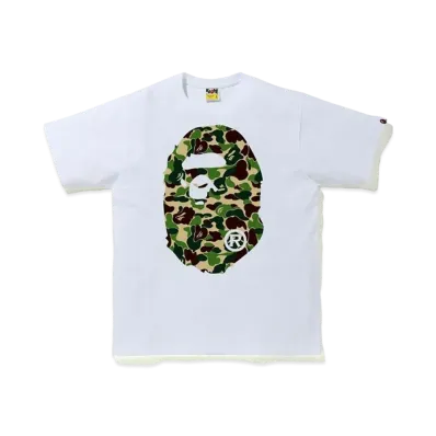 A BATHING APE ABC Camo Big Ape Head Relaxed Tee "White/Green"