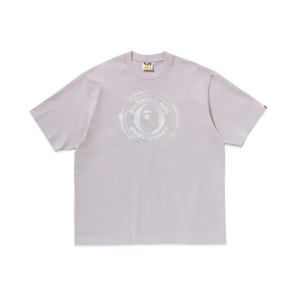A BATHING APE Spray Print Busy Works Relaxed Fit Tee "Gray"