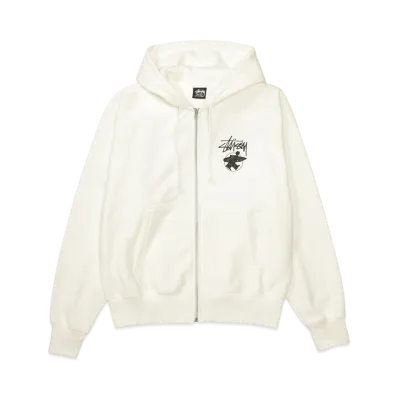 Stussy Long Haul Zip Hoodie "Off White"
