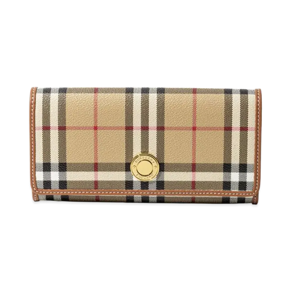 Burberry Women's Halton Coated Canvas Long Wallet "Archive Beige"