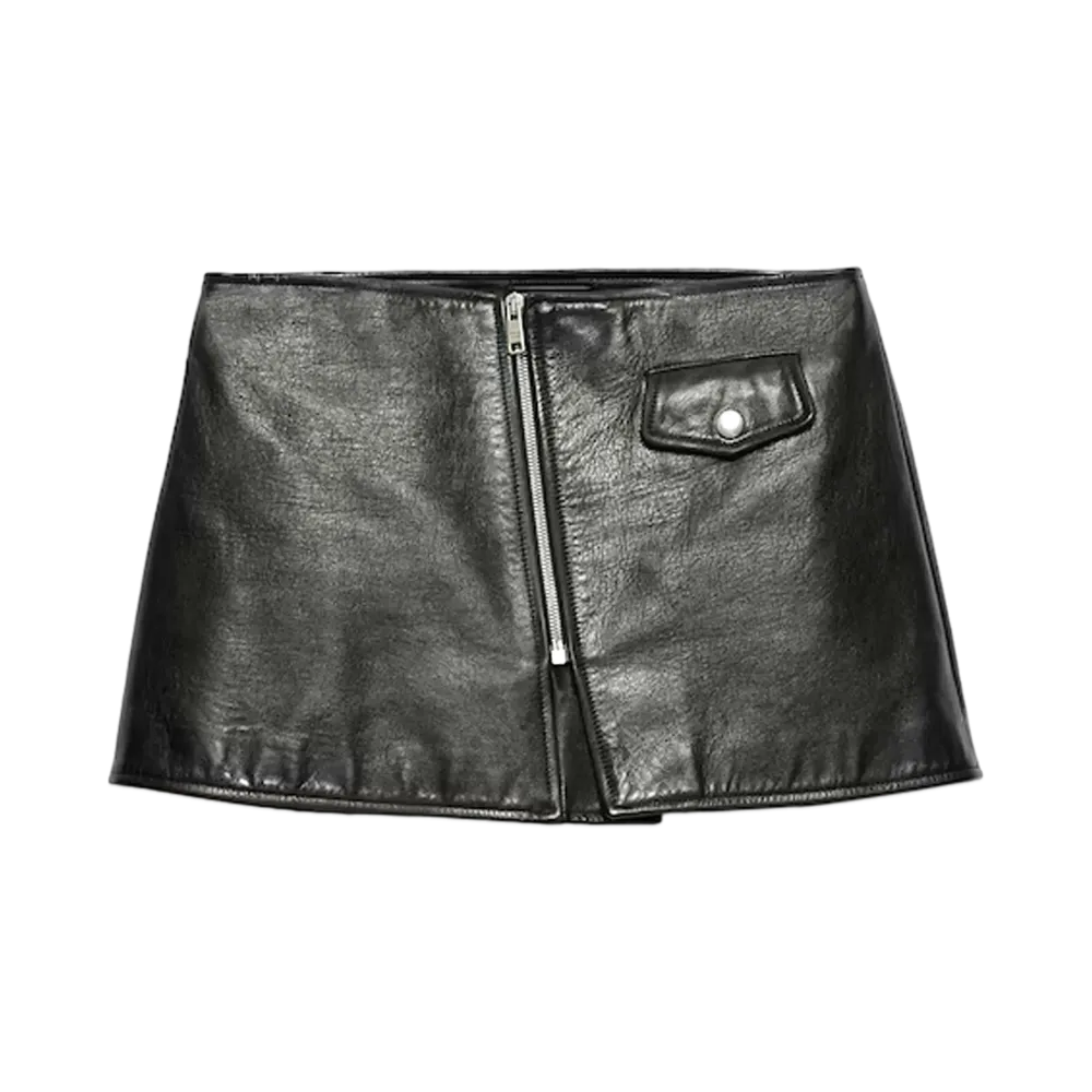 PRADA Women's Leather Mini Skirt "Black"