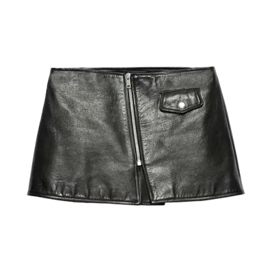 PRADA Women's Leather Mini Skirt "Black"