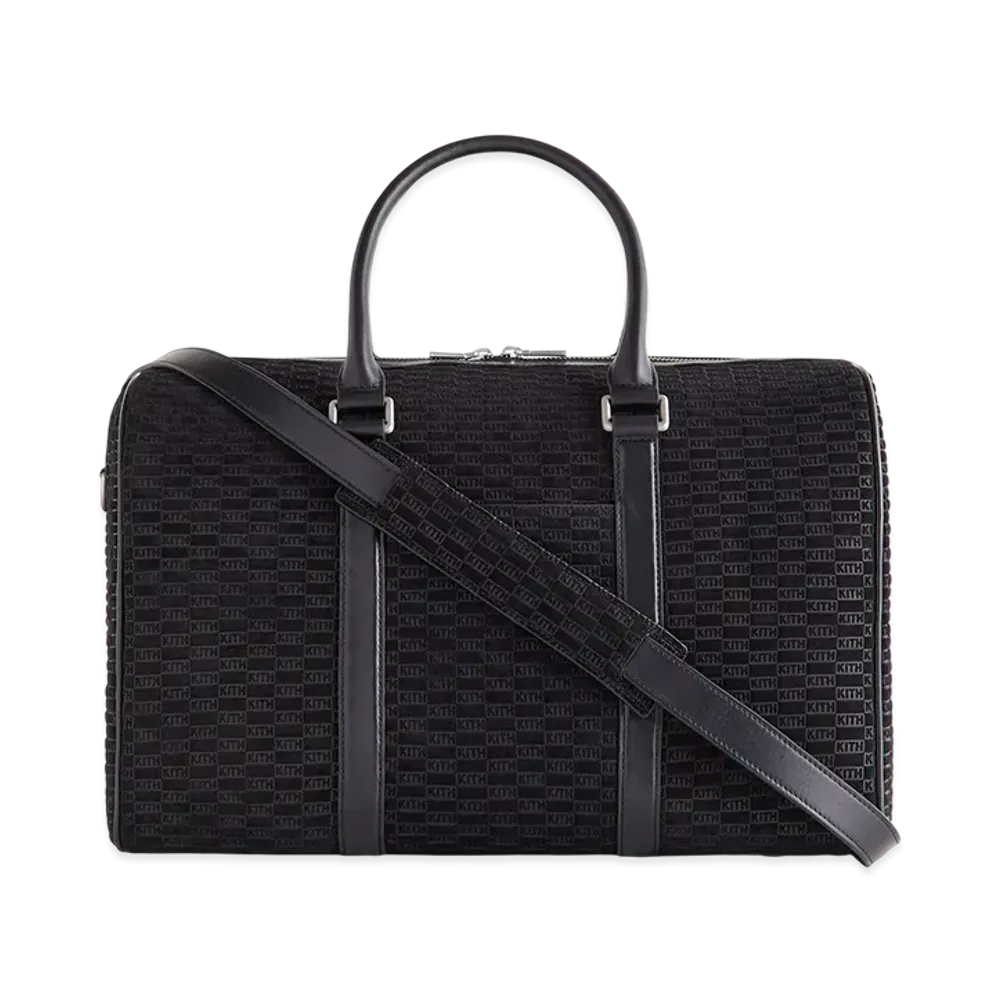 Kith Monogram Suede Traveler K40 Bag "Black"