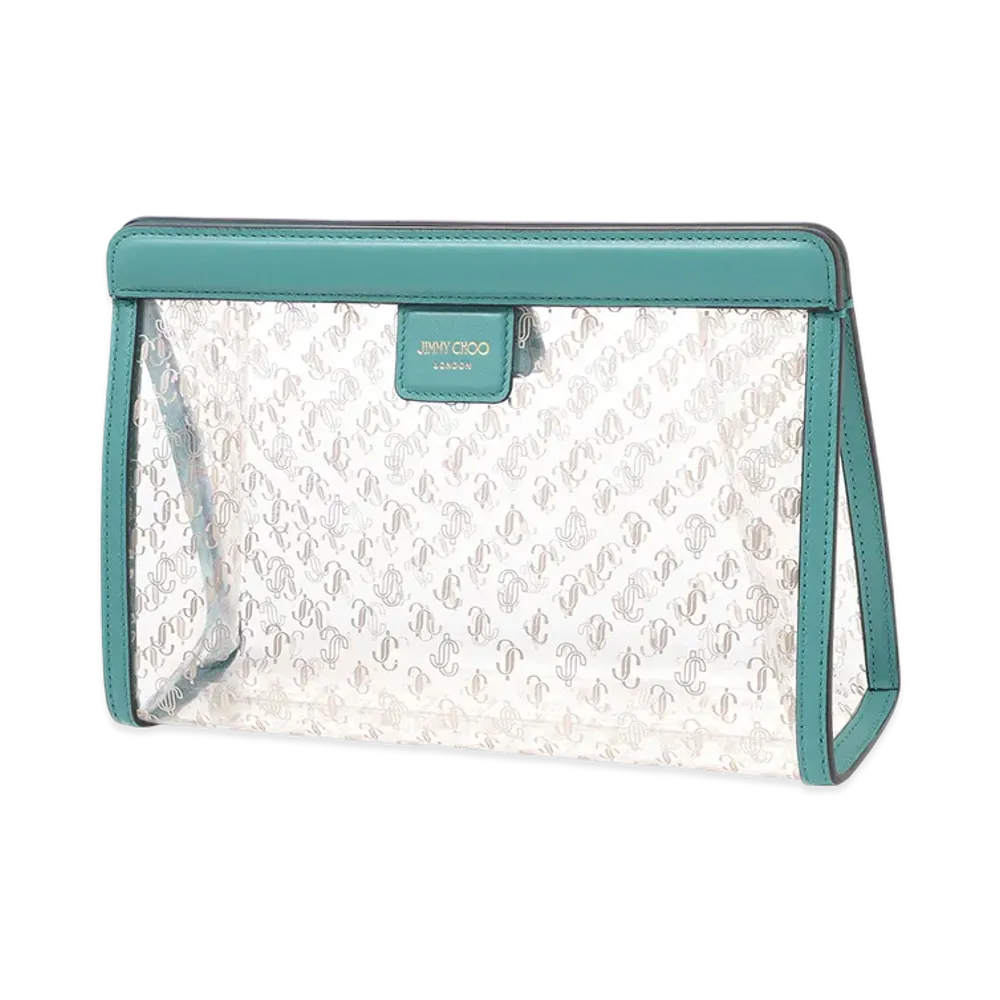 Jimmy Choo Varenne Pouch "Clear Malibu/Light Gold"