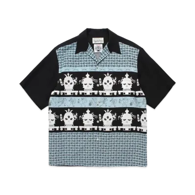 WACKO MARIA x WOLFS HEAD / Hawaiian Shirt "Blue"
