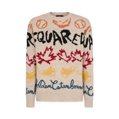 Dsquared2 Baseball Knit Crewneck Pullover "Multicolor"