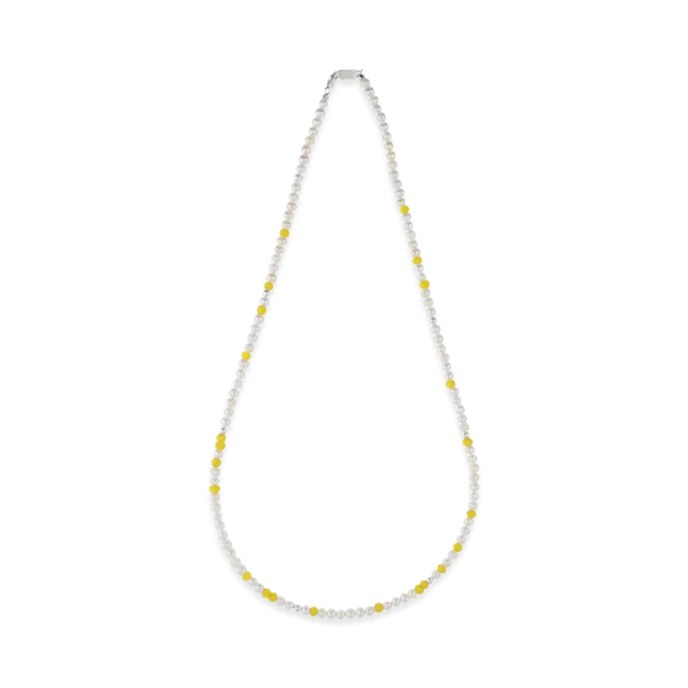 WIND AND SEA IVX Japan WDS Pearl & White Hearts Necklace "Yellow"