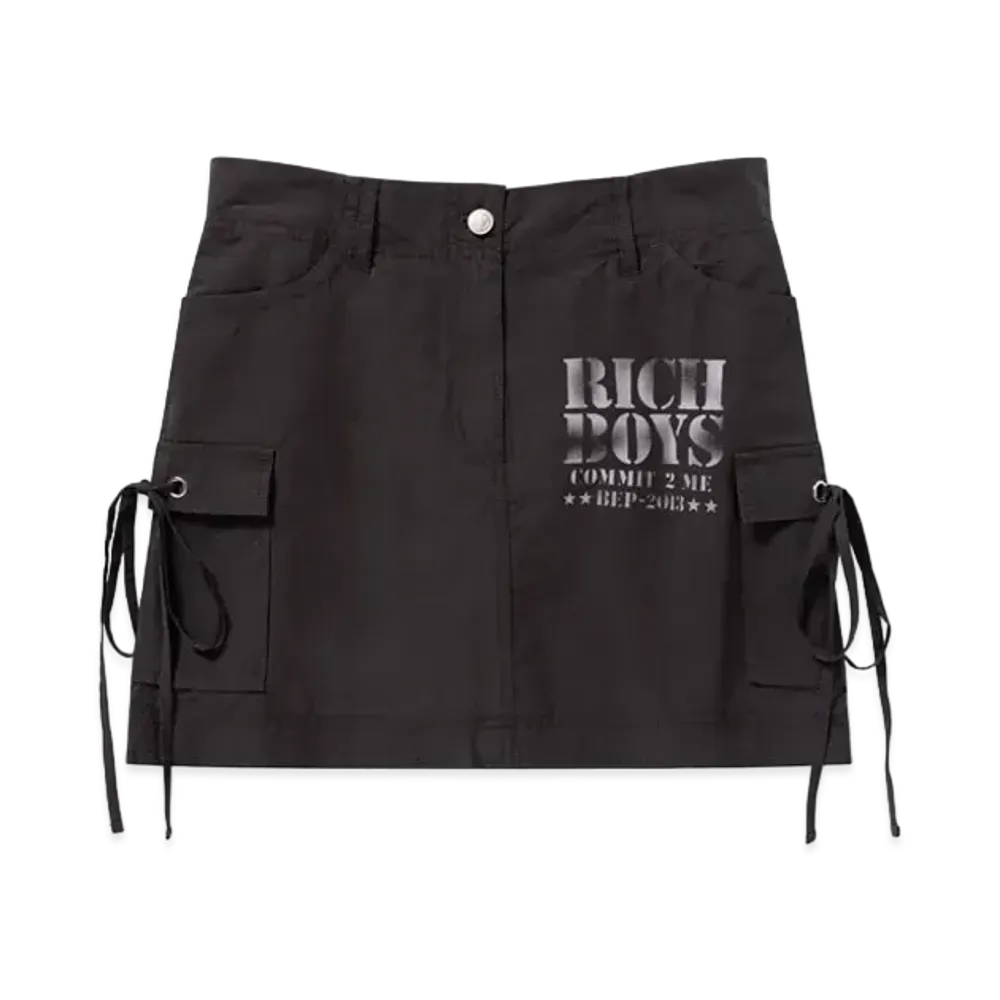 Blackeyepatch Army Stencil Cargo Skirt "Black"