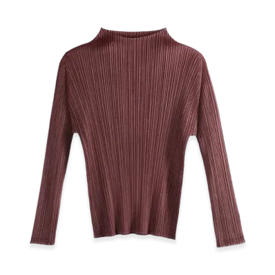 PLEATS PLEASE ISSEY MIYAKE Women's Top "Brown"