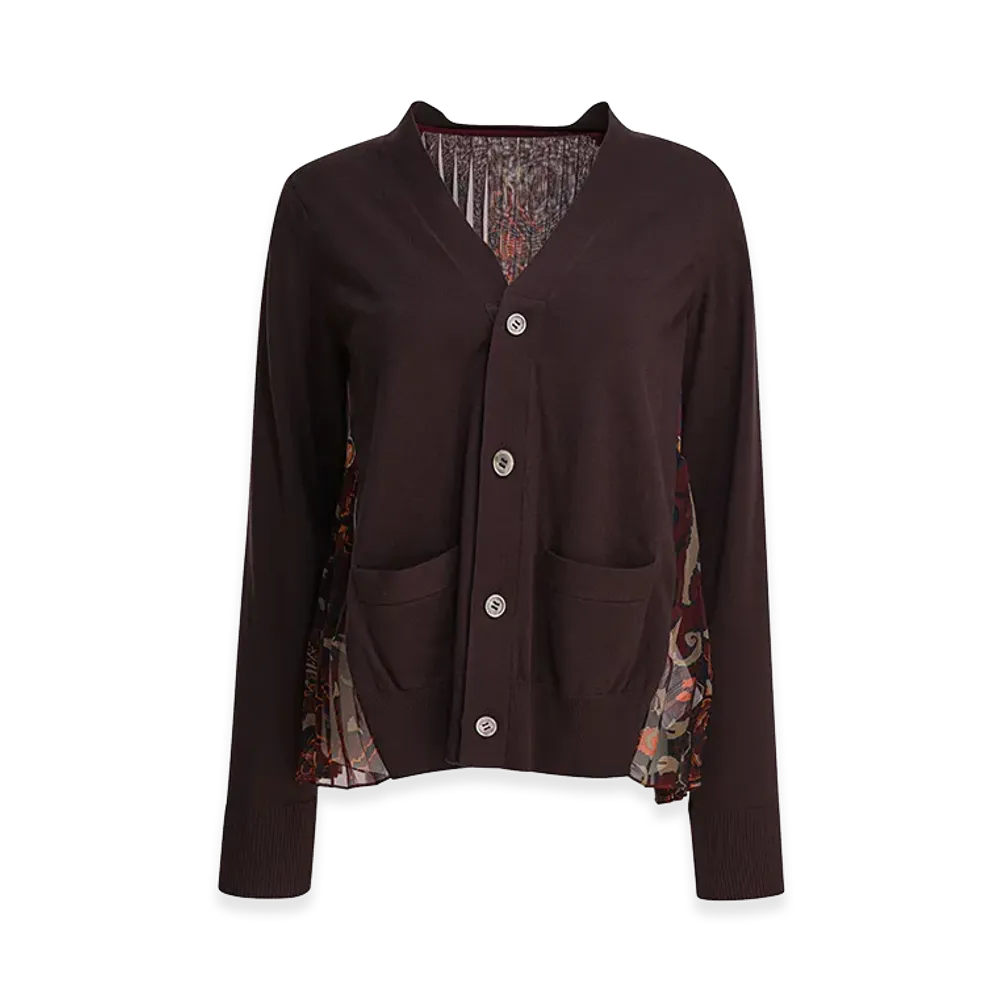 sacai Women's Cardigan With Floral Print "Brown"