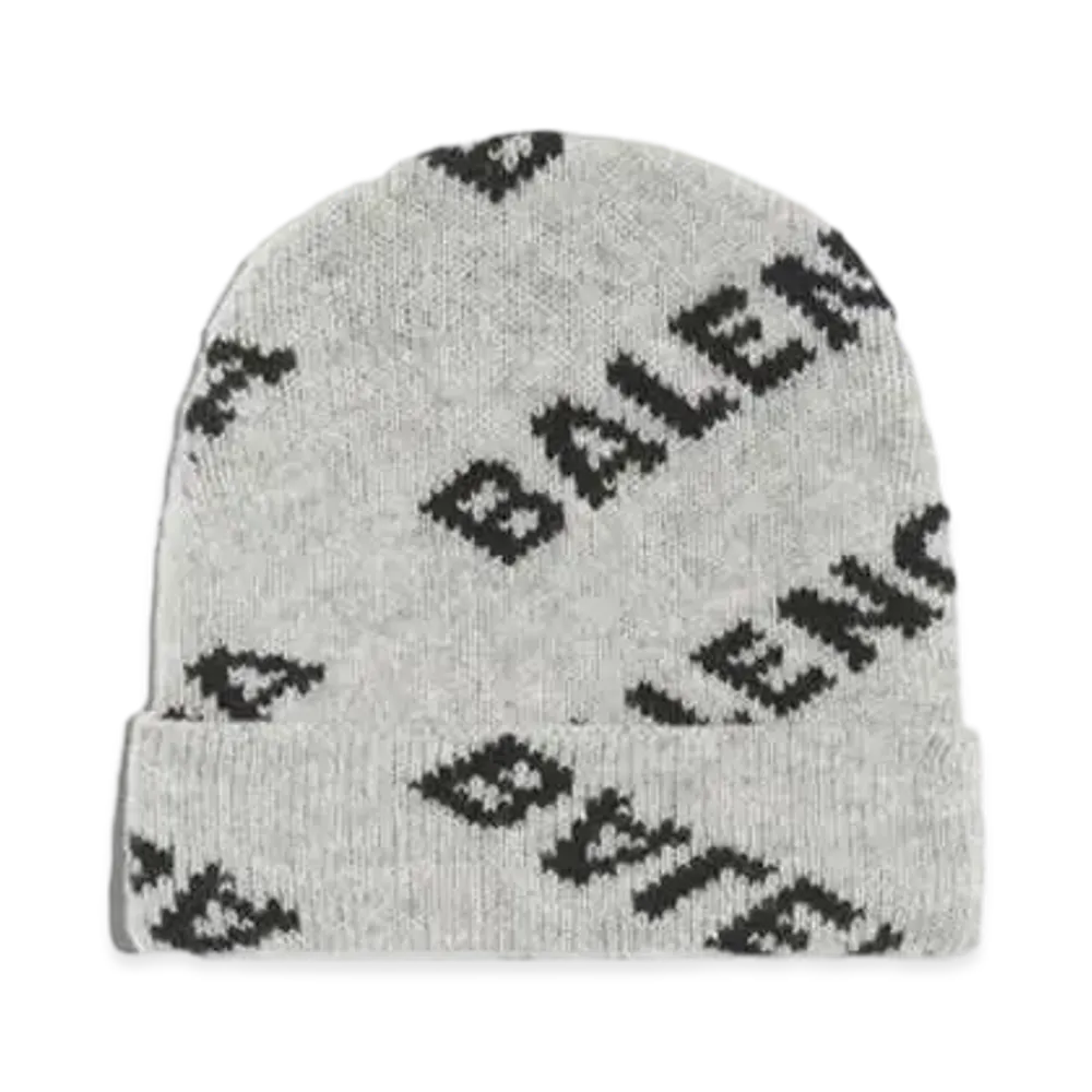 BALENCIAGA Jacquard Logo Beanie "Grey"