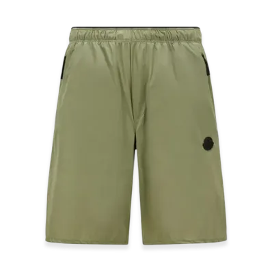MONCLER Logo Patch Shorts "Sage Green"