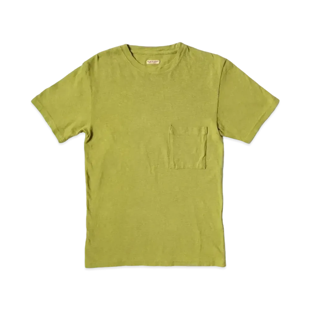 KAPITAL Gauze India Pocket Tee "Yellow Green"