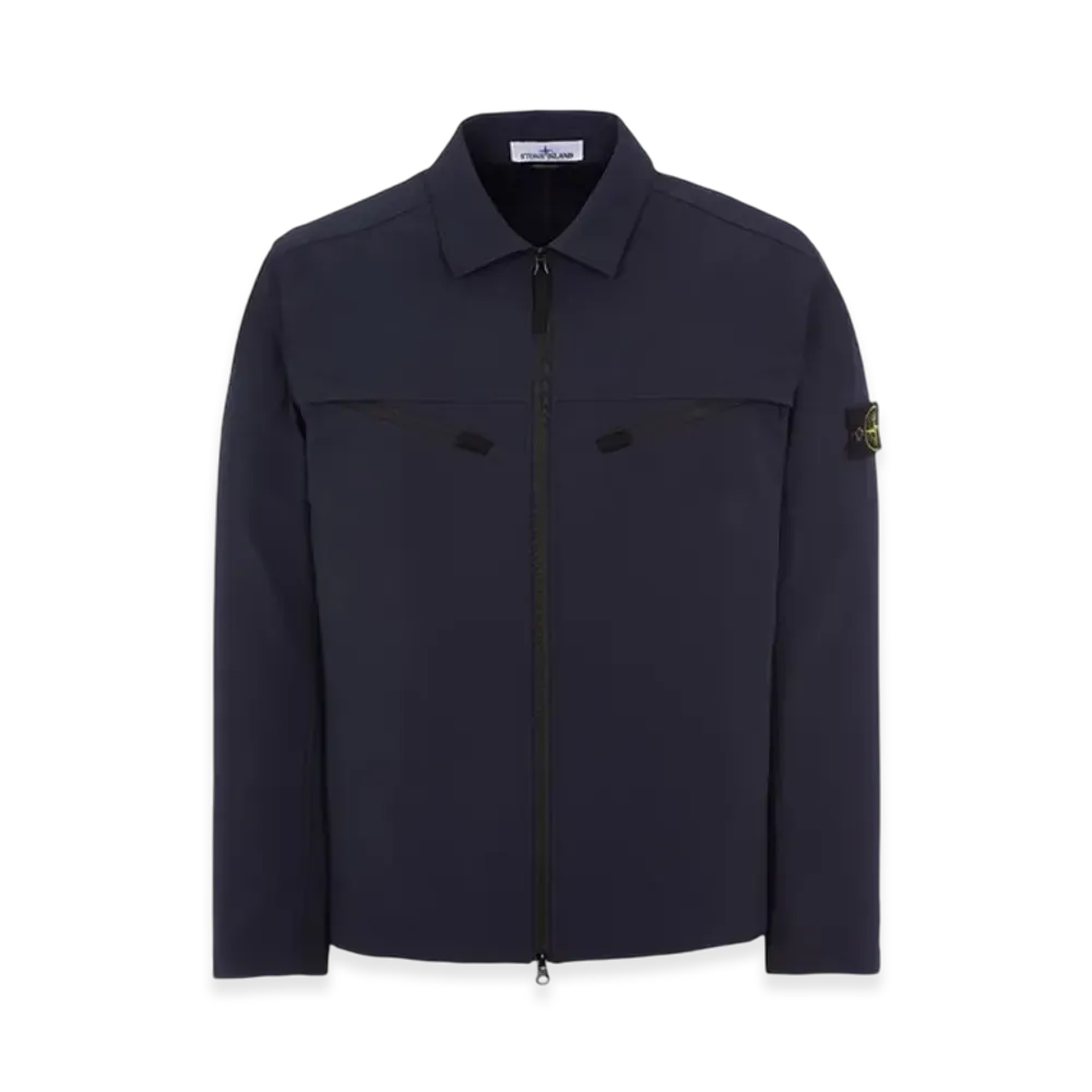 Stone Island 41027 Light Soft Shell-R E.DYE Technology Recycled Polyester Jacket - 23SS "Navy Blue"