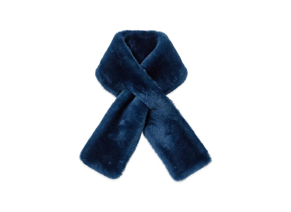 AURALEE Straight Merino Mouton Fur Stole "Navy"