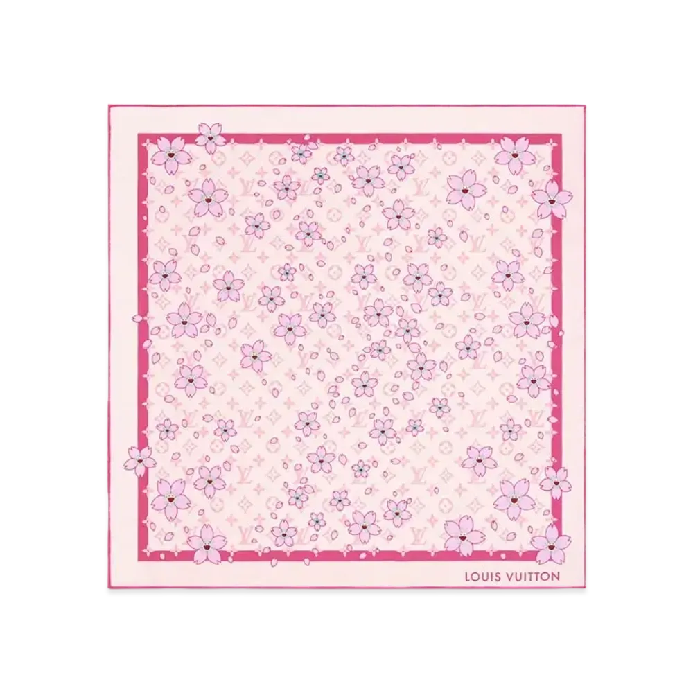 Louis Vuitton x Takashi Murakami Monogram Cherry Blossom Square 70 Monogram Motif "Rose"
