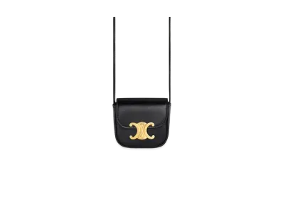 CELINE Mini Triomphe In Shiny Calfskin "Black"
