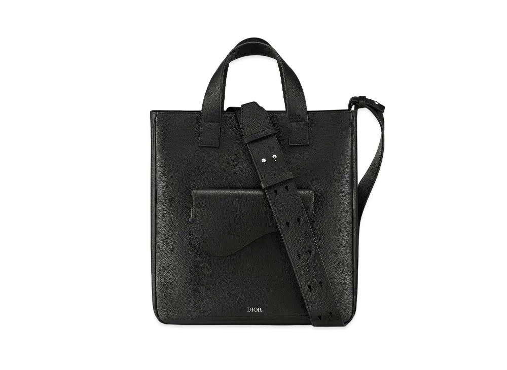 Dior Saddle Tote Bag Grained Calfskin "Black"