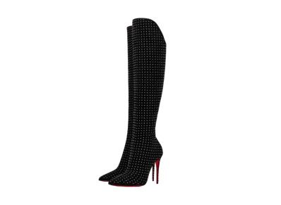 Christian Louboutin Alta Botta Plume 100 mm "Black/Silver"