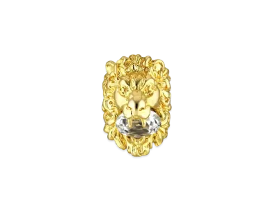 GUCCI Lion Head Ring With Crystal "Gold"