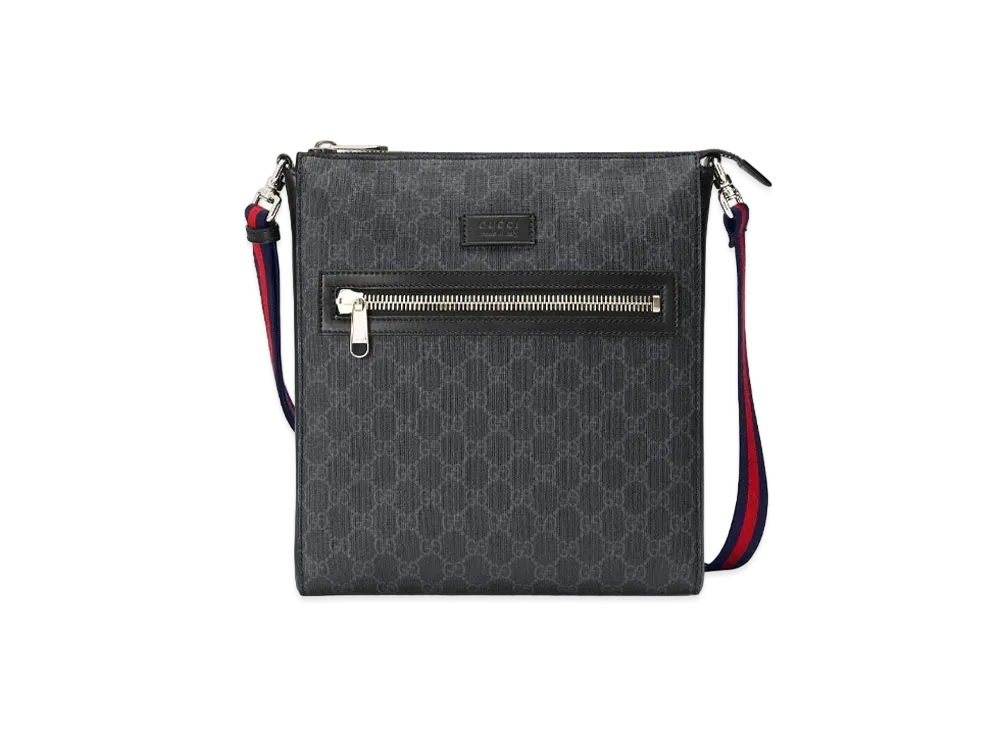 GUCCI GG Supreme Canvas Messenger Bag "Black/Grey"