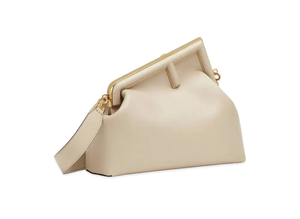 FENDI Fendi First Medium Leather Bag "Gray"