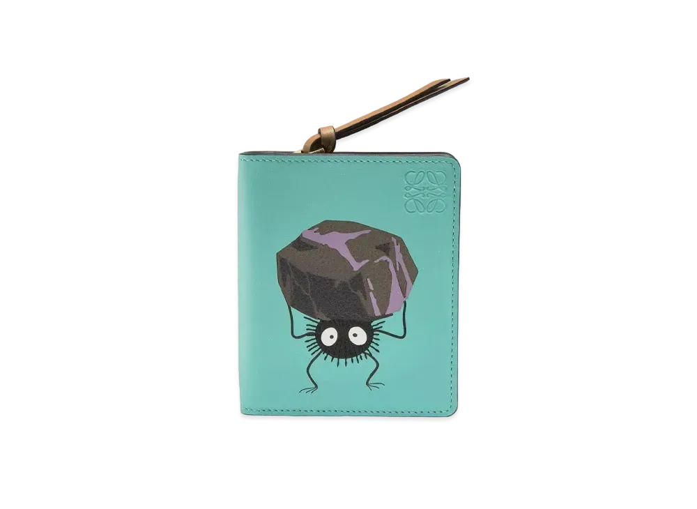 LOEWE x Spirited Away Susuwatari Compact Zip Wallet In Classic Calfskin "Fresh Mint"